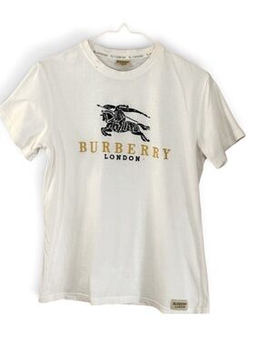 Burberry White Knight Logo Tee Top